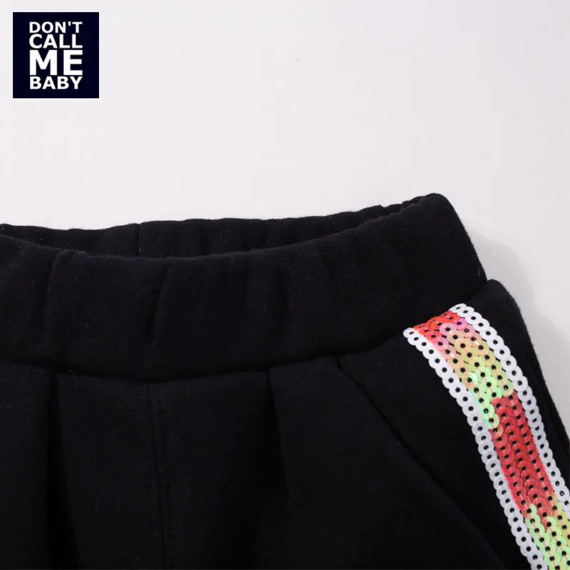 Don CALL ME/мягкие прямые брюки из хлопка с блестками для маленьких девочек детские