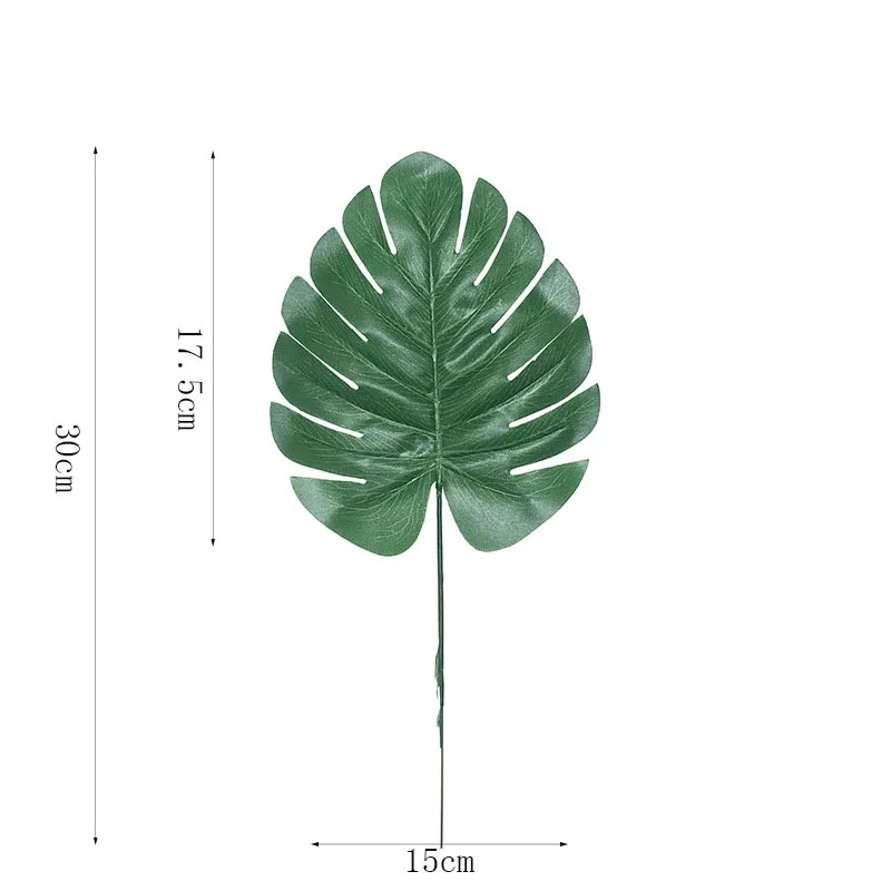 Цельные пластиковые искусственные растения monstera, тропические листья пальмы, украшения для дома и сада, аксессуары для фотосъемки - Цвет: Small Monstera Light