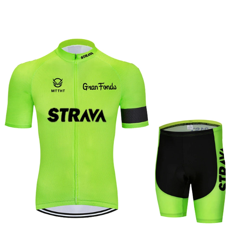 

MTTHT Ropa de Ciclismo Ultraviolet-Proof Road Cycling Jersey Suit Bicycle Team Racing Shirt Gel Bib Pant Set