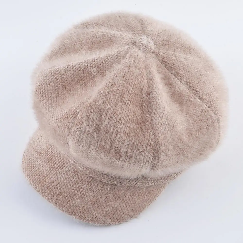 Autumn Women's fashion hat Velvet fabric Octagonal cap gorros planas Double layer Newsboy Cap solid color hats for women Berets |