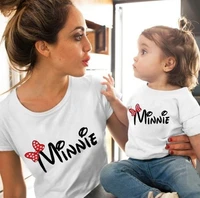 fashion mother daughter t shirt summer family matching outfits mom baby mommy and me t shirts clothes woman girls cotton tops