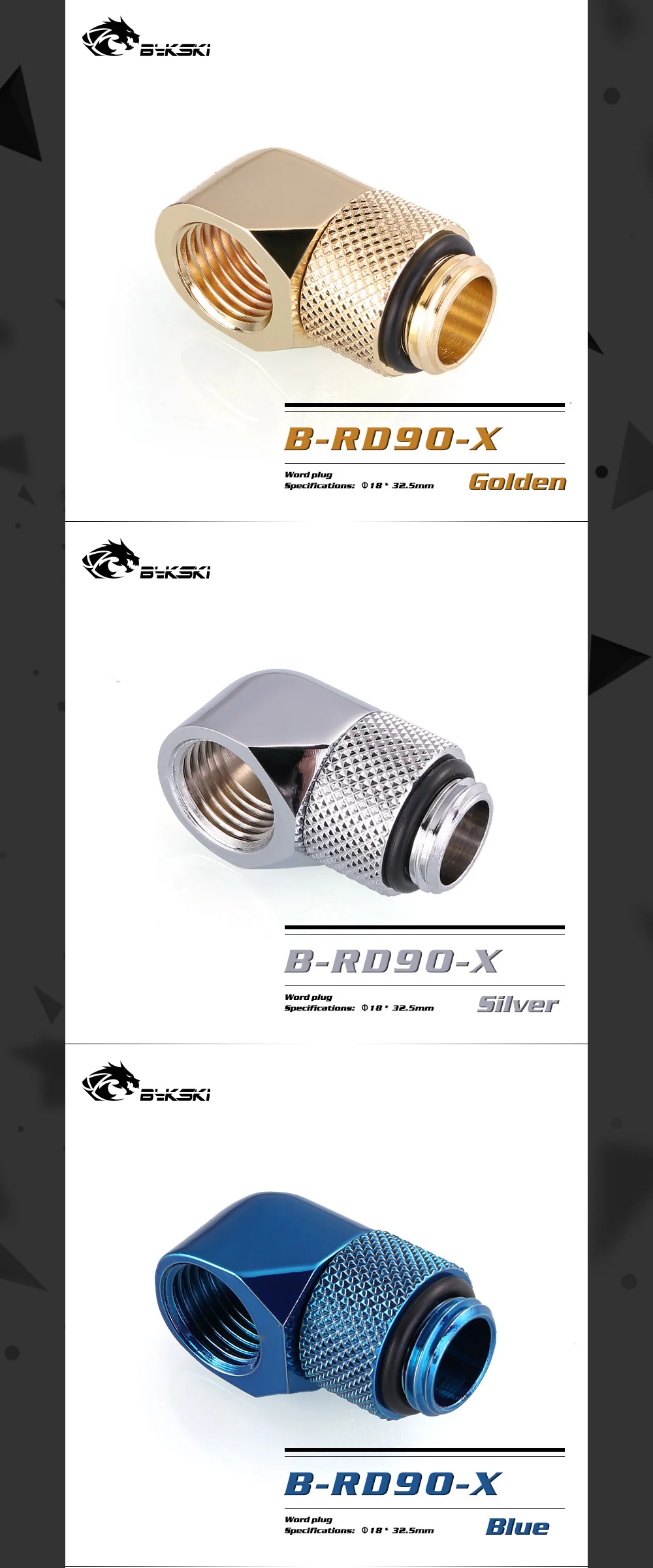 Bykski B-RD90-X 90 градусов фитинги с вращением бутик несколько цветов G1/4 ''водяное охлаждение обычно используются фитинги
