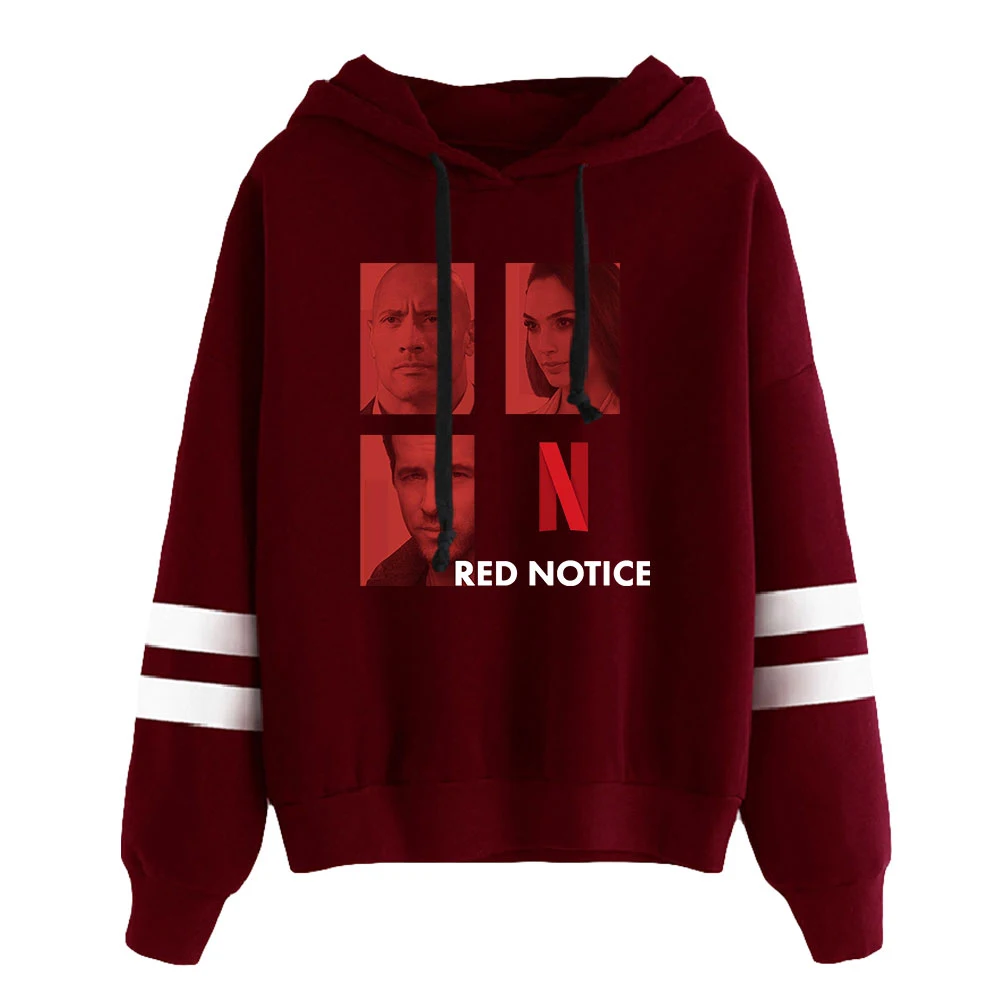 Пуловер с красным уведомлением толстовка капюшоном модная пуловер спортивный