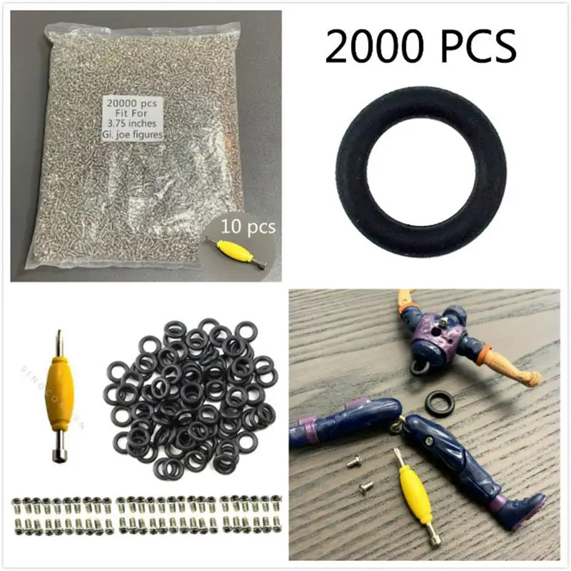 Лот 100/2000 GI Джо рисунок Замена O RINGS талии полос и 100/200 шт Винты для 3 75 ''GI КОБРА