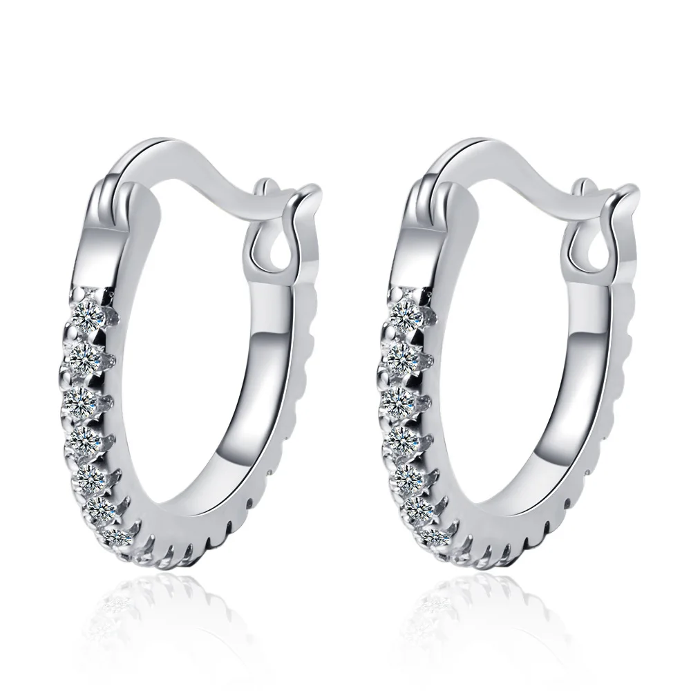 

New 925 Sterling Silver Earrings Zircon 18k Ear Buckles For Women Wedding Wedding Jewelry Gift
