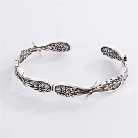 sole memory vintage angel wings 925 sterling silver female resizable bracelets sbr295