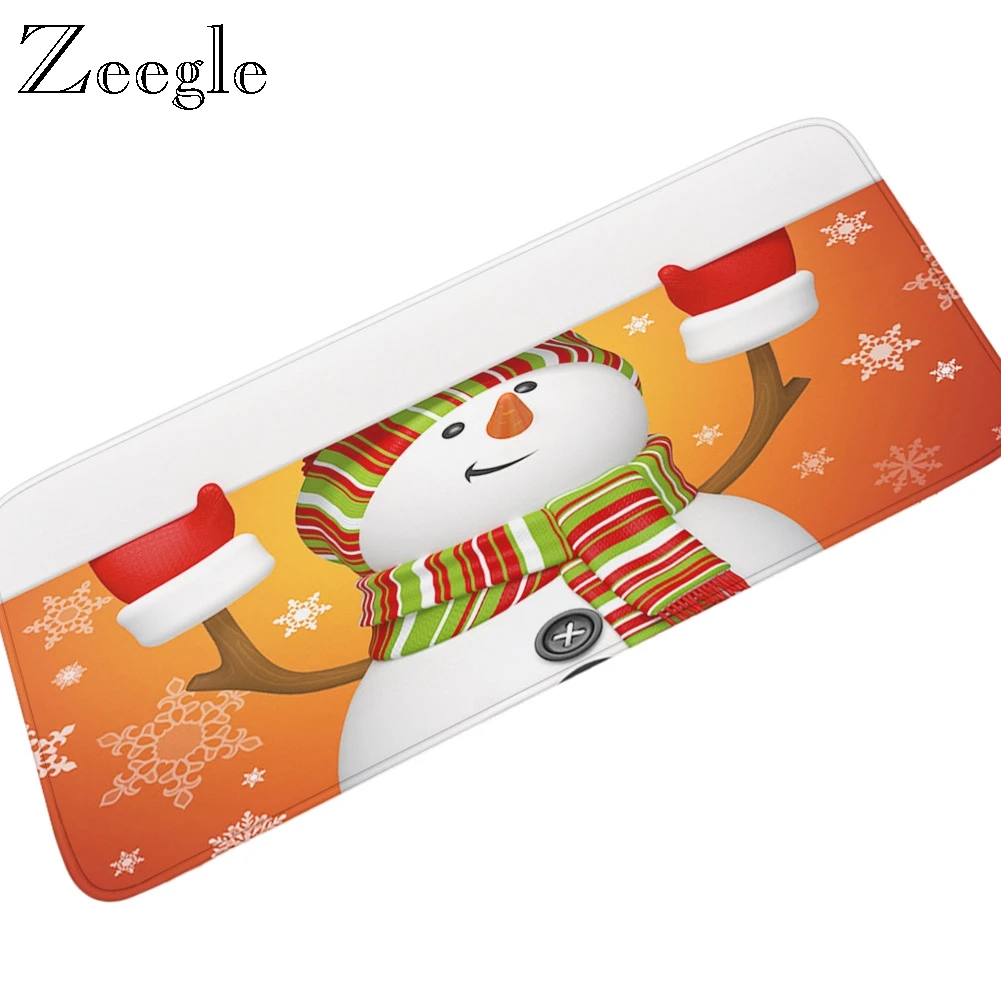 Рождественский длинный кухонный ковер Zeegle новогодний для украшения комнаты