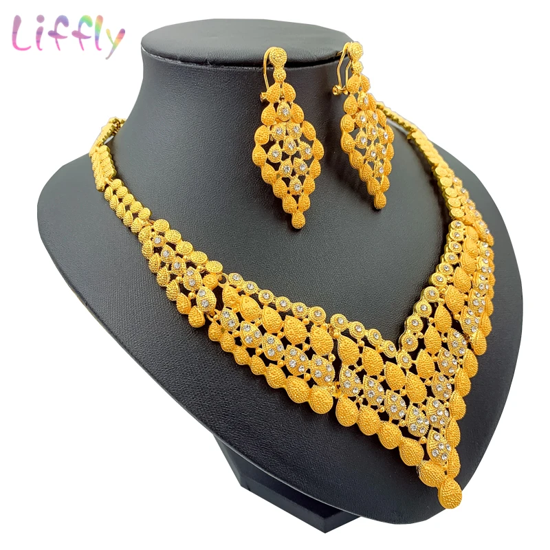 Роскошные наборы украшений для свадебной вечеринки с кристаллами женское