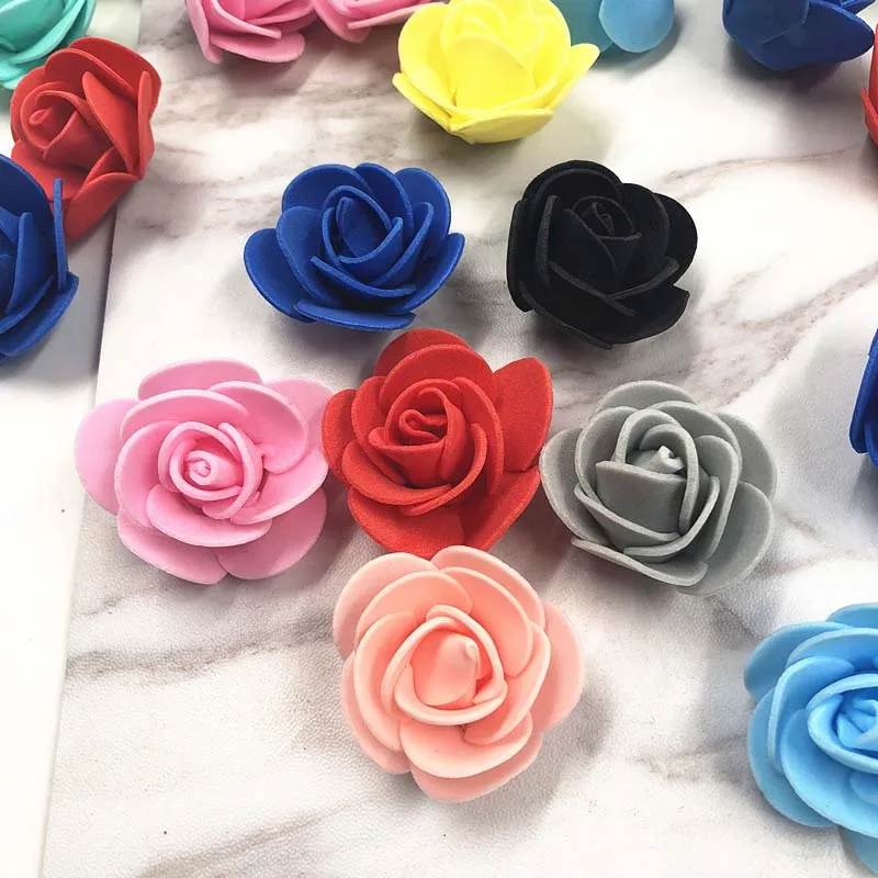 100 шт. Пены Искусственный цветок розы платье с рисунком головы медведя