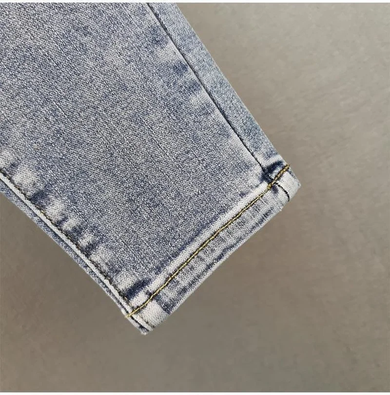 

Donsignet New Fashion Heavy Industry Hot Drilling Tight-fitting Jeans Feminino Casual Slimming Jeans Push Up Taille Haute