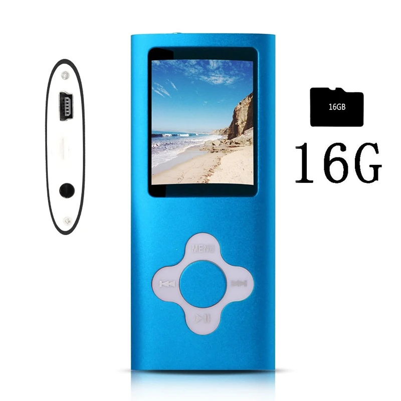 Стильный Mp3/Mp4 плеер с 16 Гб Micro Sd картой Sup порт просмотра фотографий мини Usb 1 8 Lcd