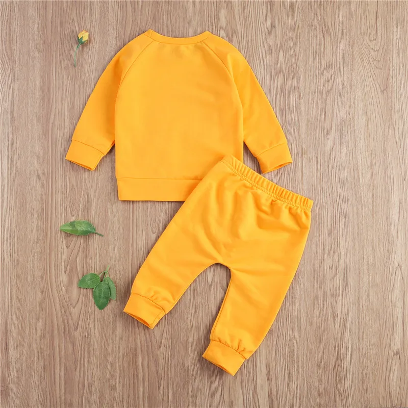 

2 Pcs Newborn Autumn Outfits, Infant Long Sleeve Round Neck Rainbow Pattern Romper + Solid Color Trousers