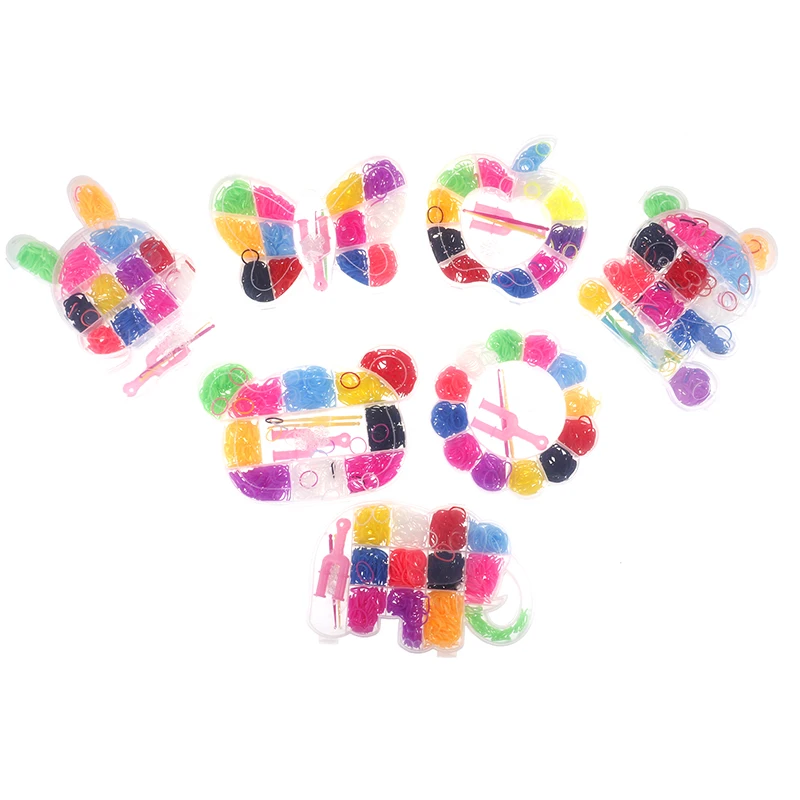 

600pcs Colorful Rubber Loom Bands Weave Elastic Make Bracelet Tool DIY set Kit Box Girls Gift Kids Toys for Children