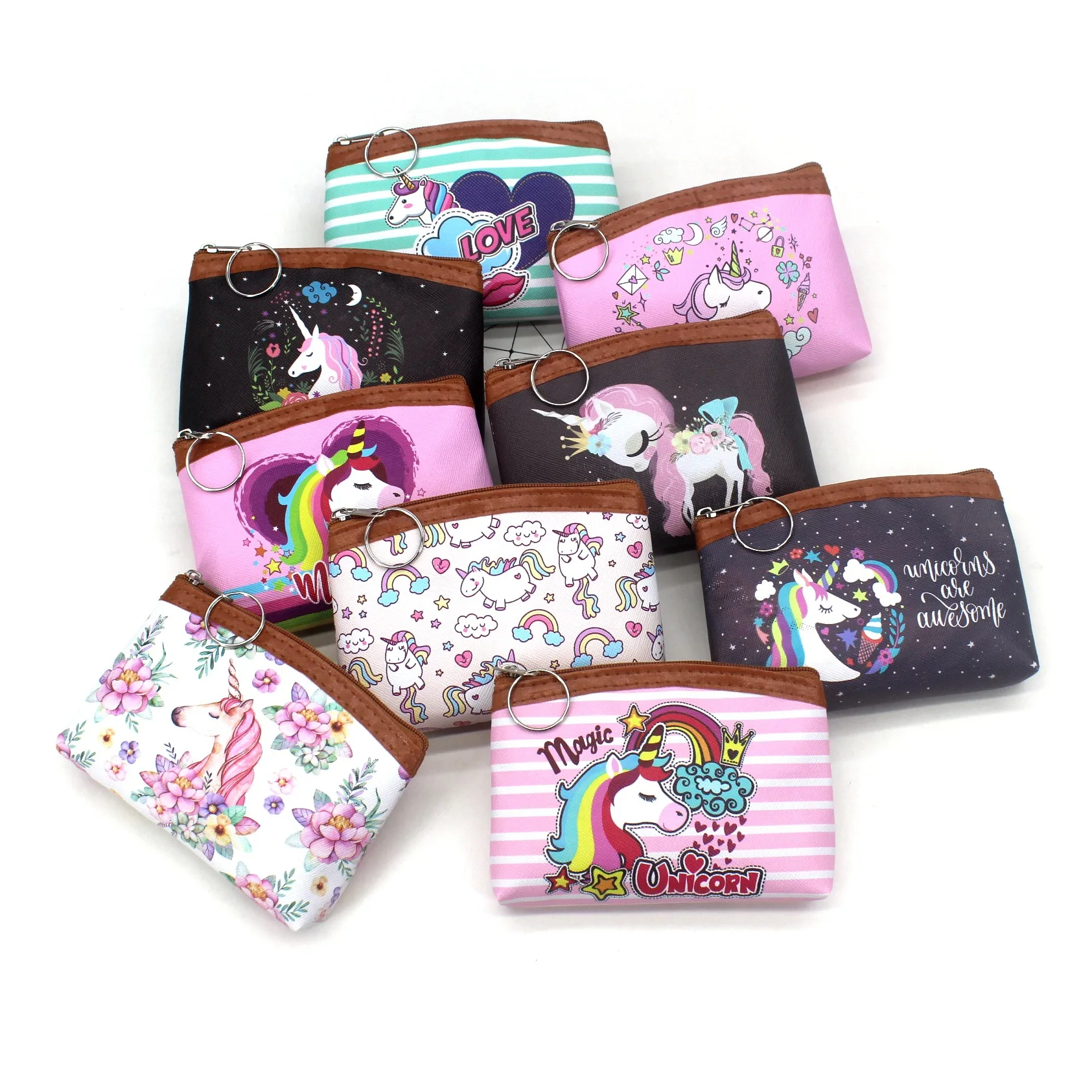 Кошельки для монет с единорогом Женский мультяшный мини-кошелек милый держатель