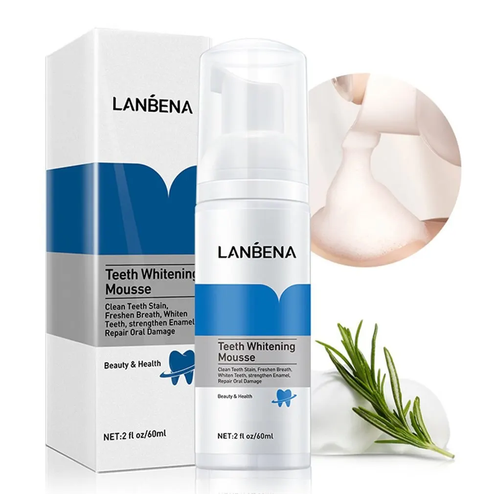 

LANBENA 60ml Teeth Whitening Mousse Toothpaste Dental Oral Hygiene Remove Stains Plaque Teeth Cleaning Tooth Tool
