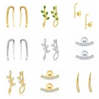 Серьги-гвоздики женские из серебра 925 пробы, с волнистыми линиями