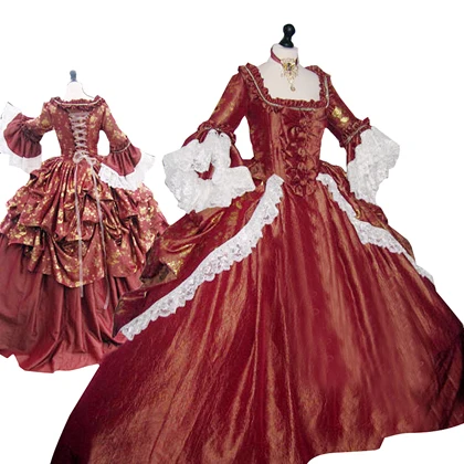 Полностью корсетный рококо колоний грузинский 18thc Marie Antoinette день суд платье - Цвет: image color