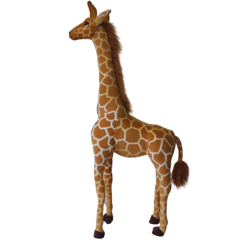 Animales de peluche grandes realistas para ni&ntilde;os, juguetes de jirafa de pie, almohada de decoraci&oacute;n Kwaii de simulaci&oacute;n gigante, regalos de cumplea&ntilde;os-1