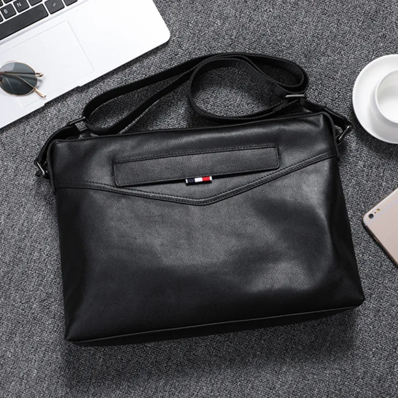 Роскошные модные мужские сумки через плечо из натуральной воловьей кожи