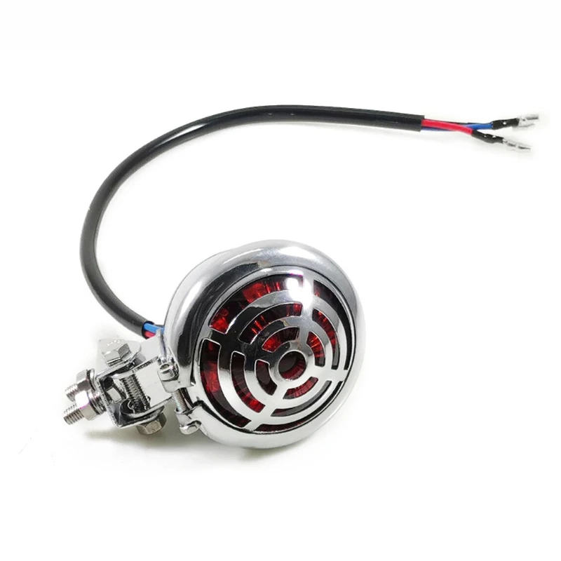 

Q9QD Motorcycle Turn Signals indicator Light Retro Round Alloy Taillight Rear Indicator Light Brake Light