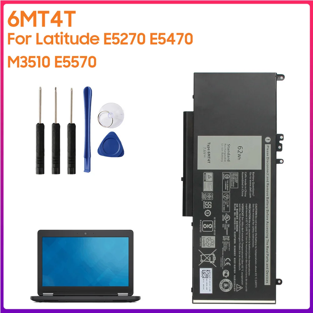 

Original Laptop Battery 6MT4T For Dell Latitude E5270 E5470 E5570 M3510 Authentic Battery 8180mAh