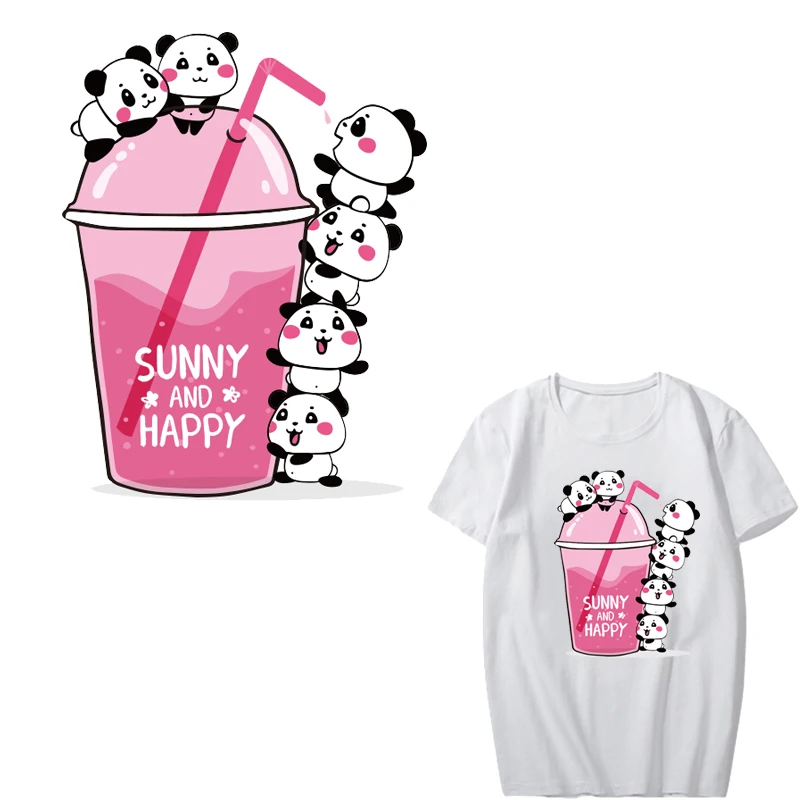 Для переноса утюгом с милой пандой патчи для аппликация на одежду теплопроводная