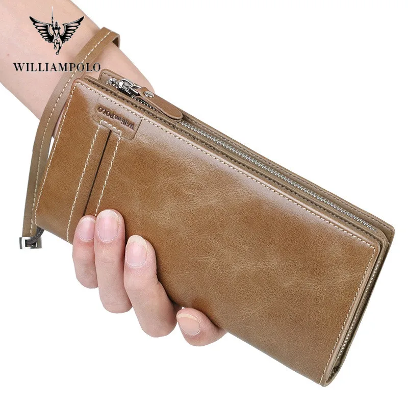 Мужские кошельки WilliamPolo классический длинный стильный держатель для карт