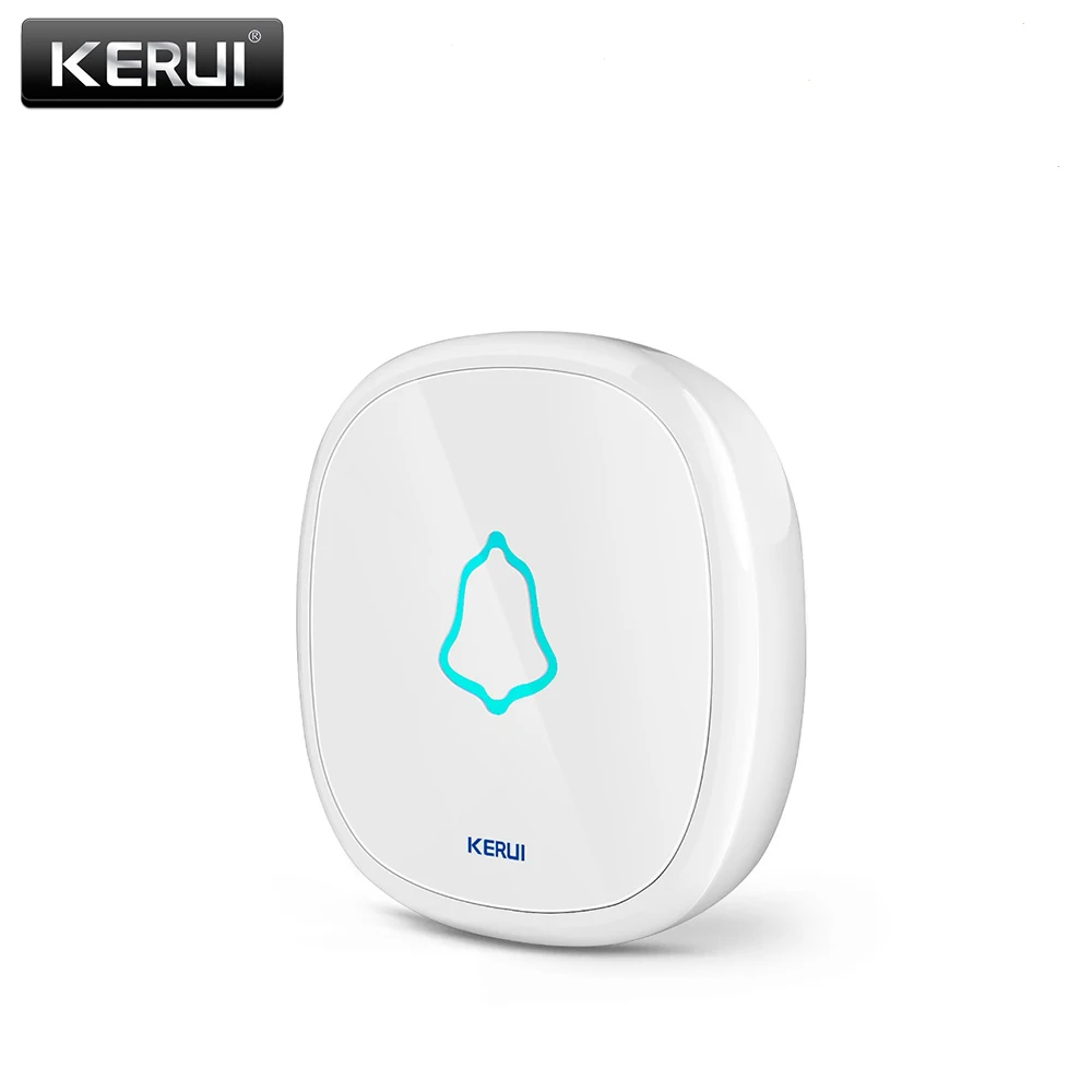 White Button Беспроводной сенсорный дверной звонок KERUI F52, умный приемник, домашний дверной звонок для ворот, кнопка для домашней сигнализации, система безопасности 433 МГц - Цвет: White Button