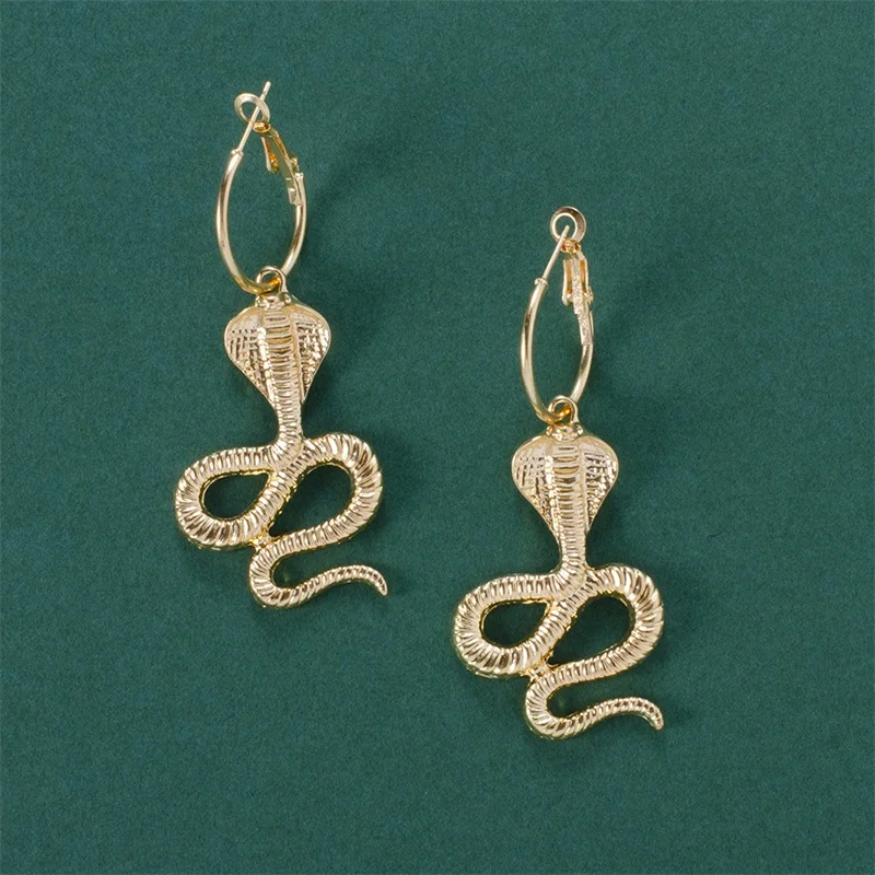 Индивидуальные женские серьги круглые глаза змейка резная подвеска золотые