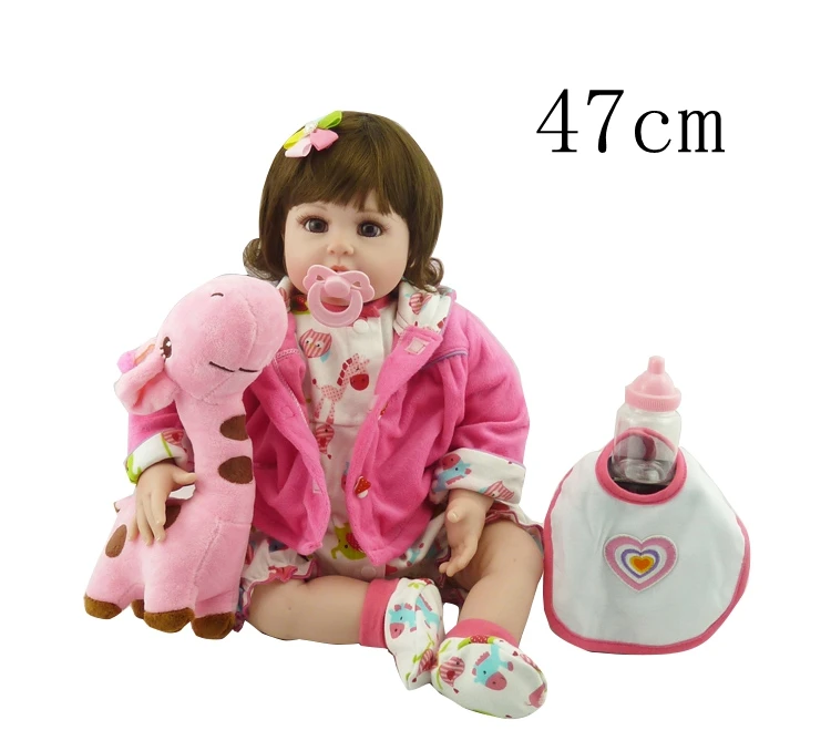 47cm Reborn Dolls de Silicone девушка тело 47 см Очаровательная кукла игрушки для девочек boneca Baby Bebe Кукла День рождения/Рождественский подарок - Цвет: 47cm