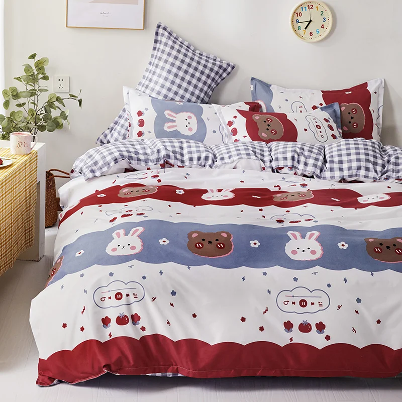 

CHICIEVE 1 2021 Bed Polyester Cotton Bedding Set Queen King Size 4 Pcs Bed Sheet Pillow Case Duvet Cover Set Smart 2021 Design