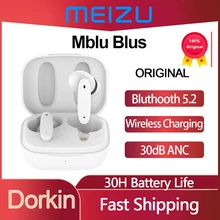Original Meizu Mblu Blus TWS Bluetooth Wireless Earbuds Dual Mic Active Noise Canceling Earphones IPX4 Waterproof Gaming Headset