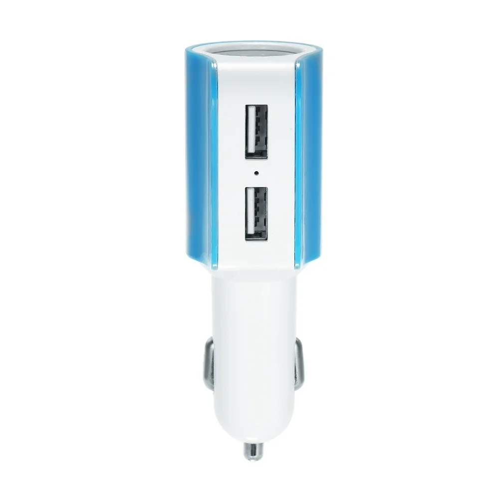 Hot New Quelima 5V 2.1A Dual USB 2.0 Interfaces Car Charger Cigarette Lighter Adapter Blue | Автомобили и мотоциклы