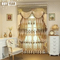 thick chenille european tie rong embroidered cloth curtain for living room bedroom windows simple now finished curtain