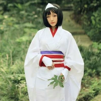 anime noragami cosplay yukine costume kimono suit white printed bathrobe