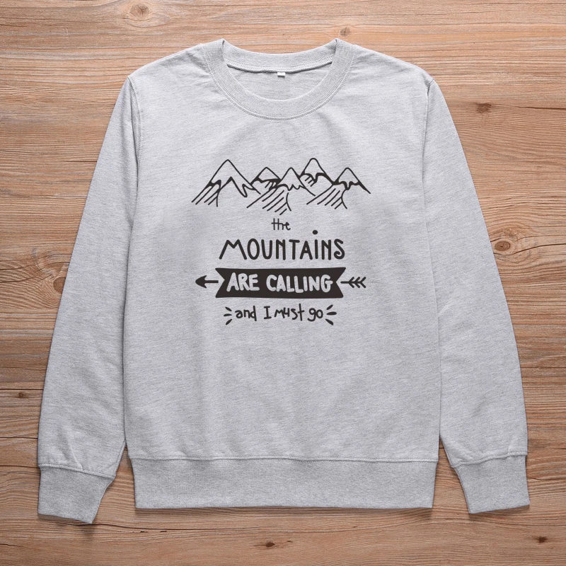 Женская толстовка с круглым вырезом и принтом горы | одежда