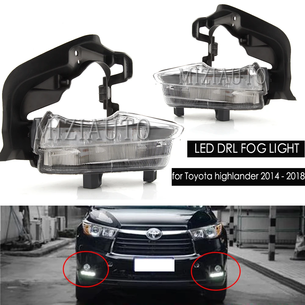 Светодиодный ные Противотуманные фары s DRL для Toyota highlander 2014 2015 2016 2017 2018