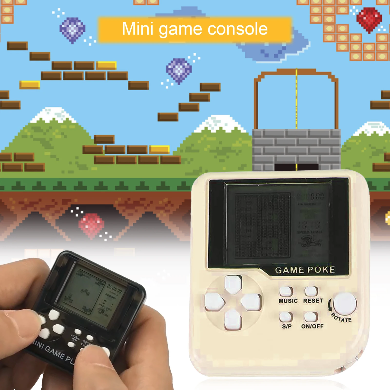 

Handheld Tetris Portable Game Console, Retro Mini-player With Nostálgico Juego Clásico Regalos De Cumpleaños Free Shipping