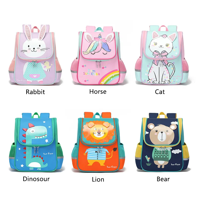 SUN EIGHT Cute Kindergarten Animal Backpacks Baby School Bags Cartoon Gift Waterproof Toddler Bag