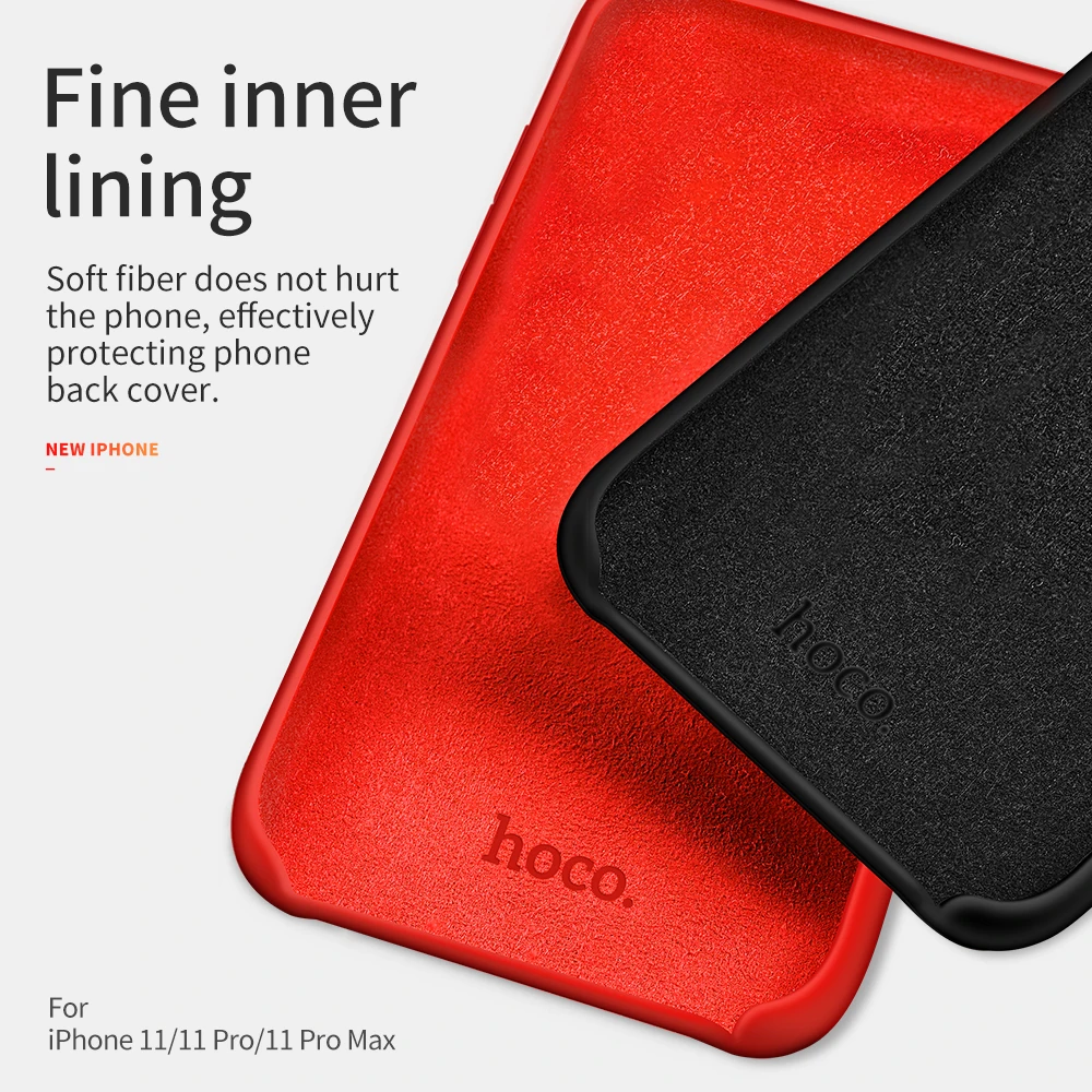 Оригинальный жидкий силиконовый чехол HOCO для iPhone 11 pro max 2019 поглощающий удар