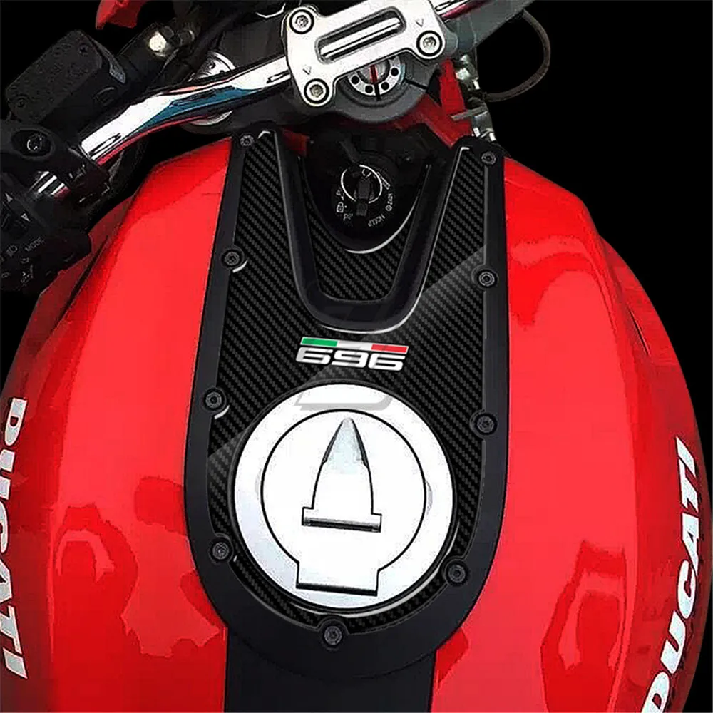 

3D Motorcycle Tank Pad Protection Fuel Cap Compatible Case For Ducati MONSTER 696 2008-2014 2009 2010 2011 2012 2013 Carbon-look