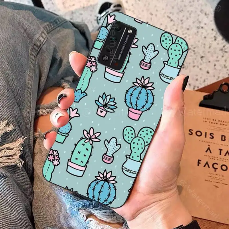 Милый чехол для телефона TOPLBPCS Plant Cactus Bling Huawei Honor 8x9 10 20 V 30 pro lite view 7A 9lite PLAY