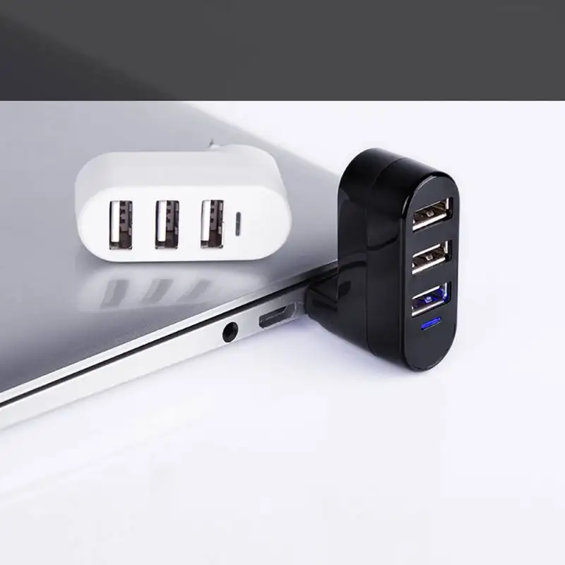 Высокоскоростной 180 градусов Поворот USB2.0 концентратор Мини 3 порта сплиттер