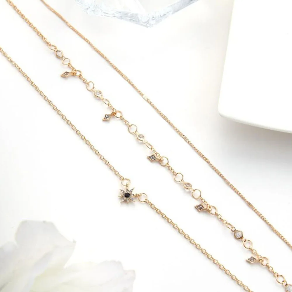 Женское многослойное ожерелье с подвеской в виде звезд|Ожерелья подвеской| |