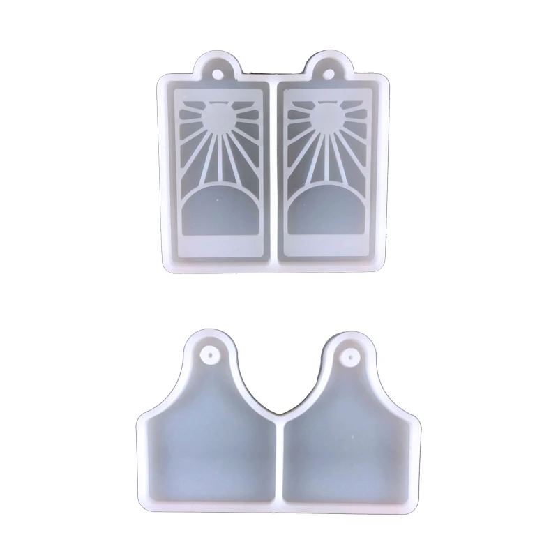 

New 1x/2x Pair Earrings Mold Epoxy Mold DIY Earring Hanging Pendant Mold Keychain Jewelry Backpack Decors Silicone Mould for
