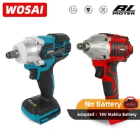 wosai brushless cordless electric impact wrench rechargeable 12 inch wrench power tools compatible for makita 18v battery