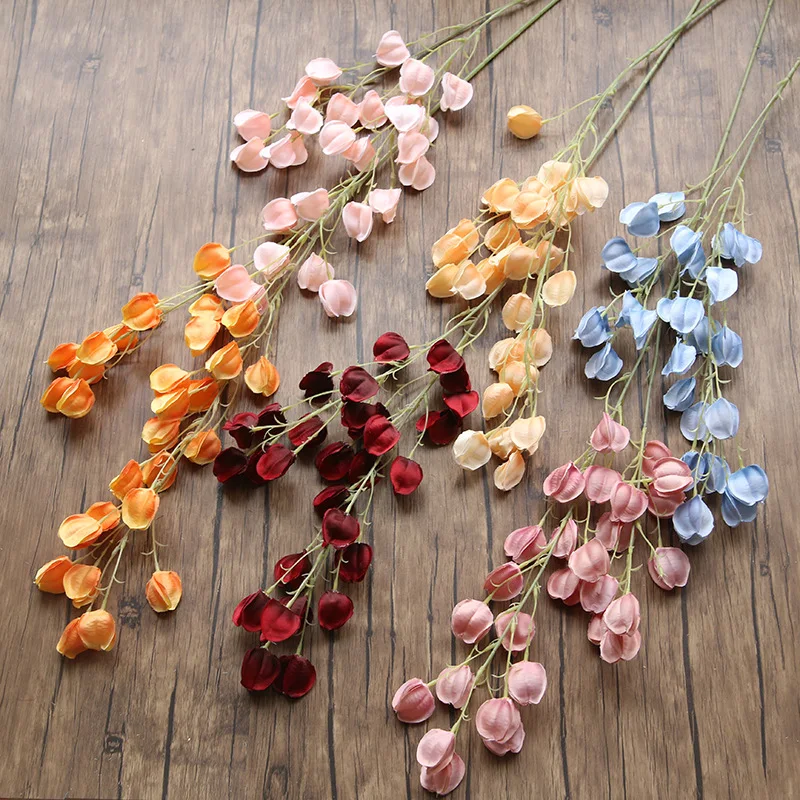 Искусственные цветы 2 вилки растения украшение для дома и свадьбы искусственные