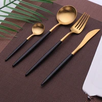 golden tableware golden stainless cutlery reusable cutlery set forks knives spoons dinner set forks knives spoons gold set