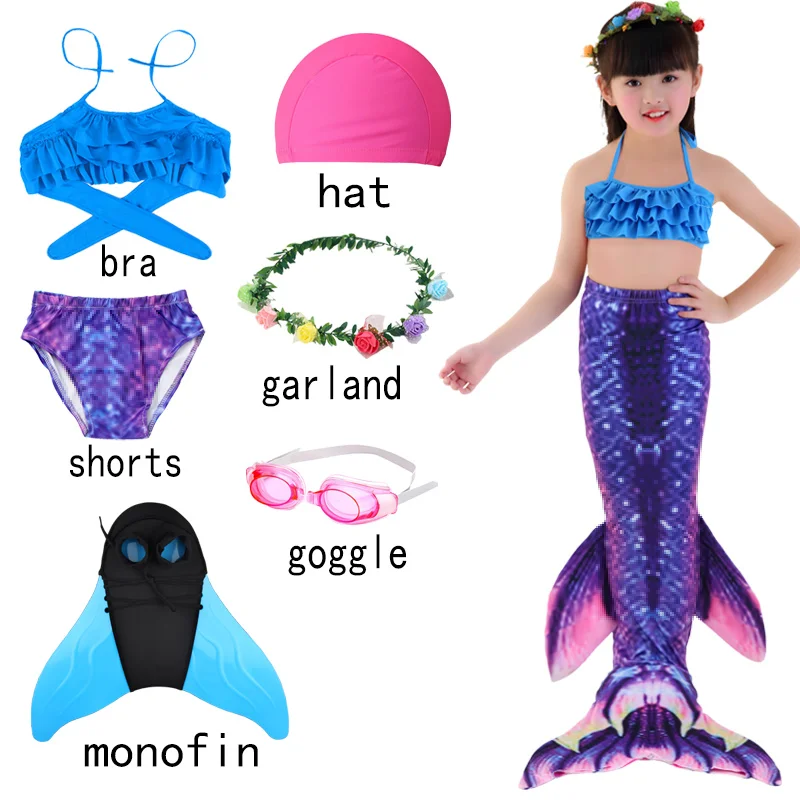 Детский купальный костюм с хвостом Русалочки карнавальный Купальник для девочек