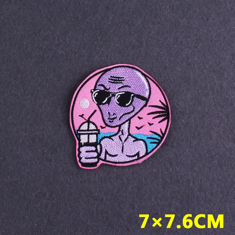 Нашивка С Вышивкой инопланетянин нашивка с НЛО термоклейкие нашивки на одежду